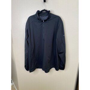 Port Authority Mens 3XL Black Half-Zip Pullover Lightweight Polyester Jacket